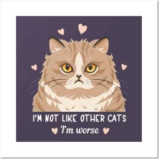 I'm Not Like Other Cats I'm Worse Posters and Art